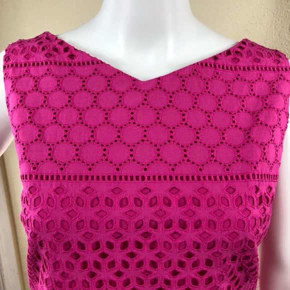 Lands End  Dress Lace Hot Pink Shift Style size 12 - Picture 2 of 4